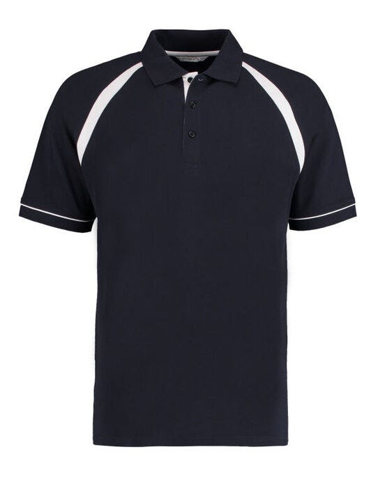 Kustom Kit Men Classic Fit Oak Hill Polo - Navy/White
