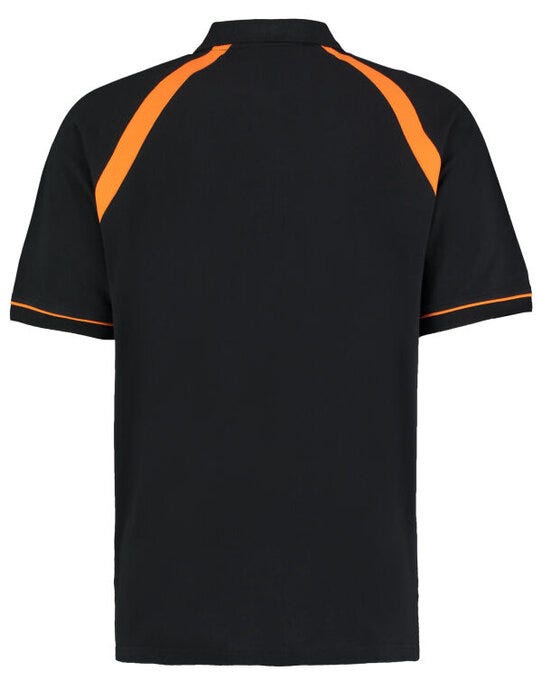 Kustom Kit Men Classic Fit Oak Hill Polo - Black/Orange