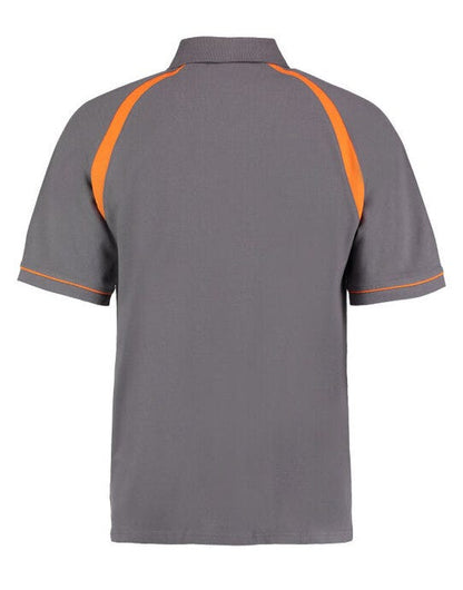 Kustom Kit Men Classic Fit Oak Hill Polo - Charcoal/Orange