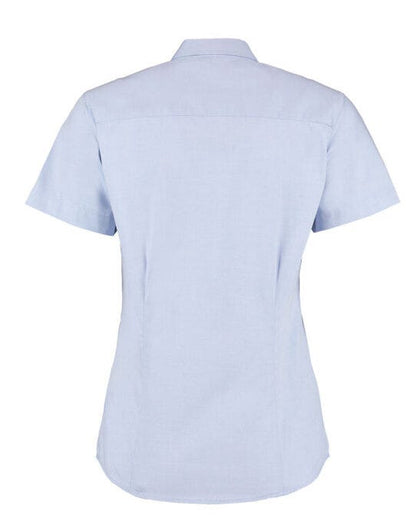 Kustom Kit Lady SS Tailored Oxford Shirt - Light Blue
