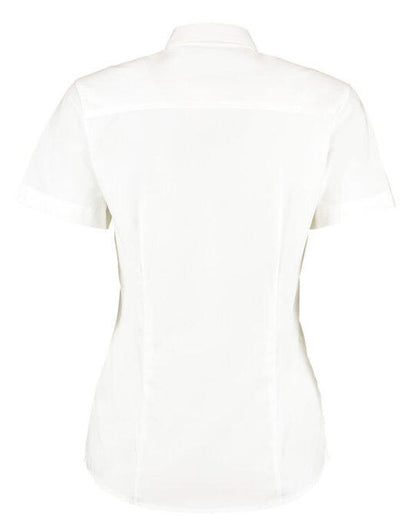 Kustom Kit Lady SS Tailored Oxford Shirt - White
