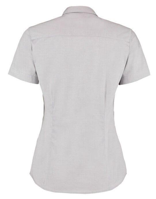 Kustom Kit Lady SS Tailored Oxford Shirt - Silver Grey
