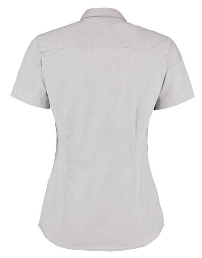 Kustom Kit Lady SS Tailored Oxford Shirt - Silver Grey