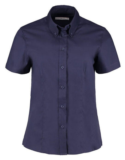 Kustom Kit Lady SS Tailored Oxford Shirt - Midnight Navy