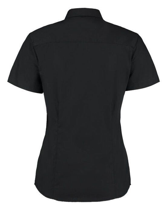 Kustom Kit Lady SS Tailored Oxford Shirt - Black