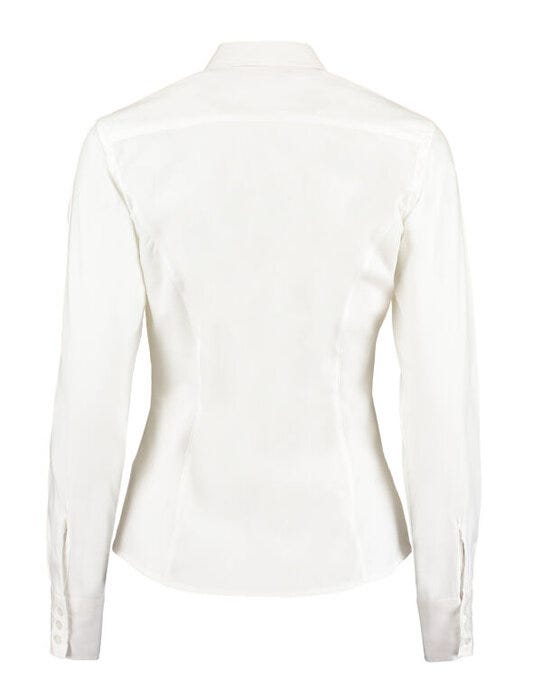 Kustom Kit Lady LS Tailored Oxford Shirt - White