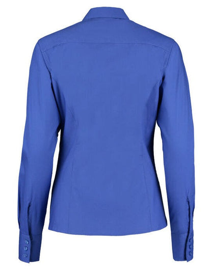 Kustom Kit Lady LS Tailored Oxford Shirt - Royal Blue