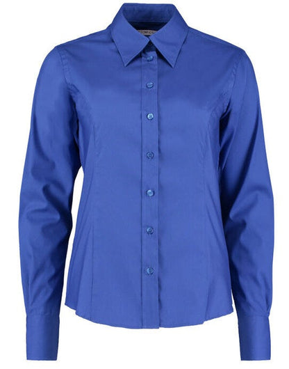 Kustom Kit Lady LS Tailored Oxford Shirt - Royal Blue