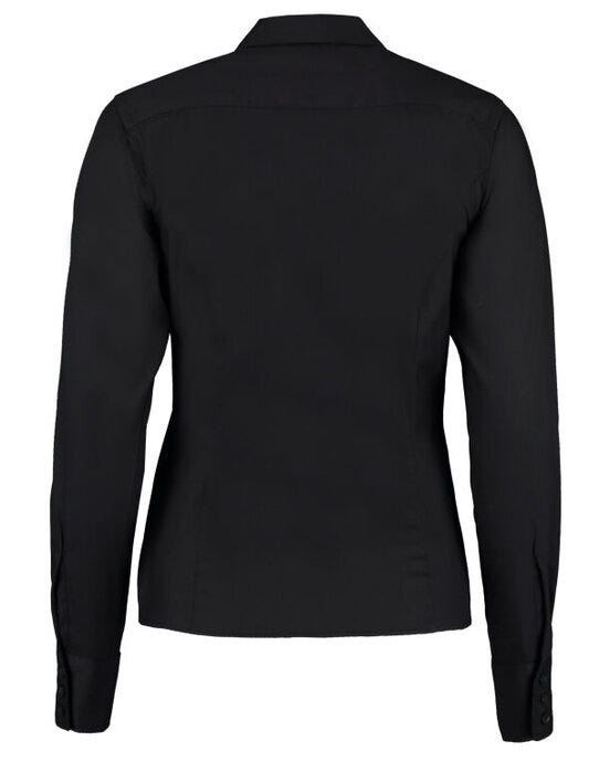 Kustom Kit Lady LS Tailored Oxford Shirt - Black