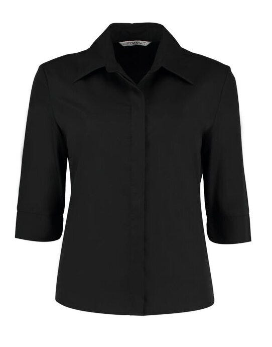 Kustom Kit Ladies 3/4 Continental Blouse - Black