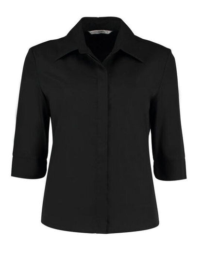 Kustom Kit Ladies 3/4 Continental Blouse - Black