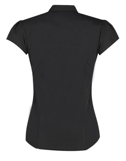 Kustom Kit Ladies Mandarin Collar Blouse - Black