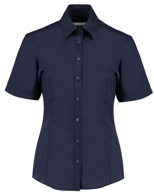 Kustom Kit Lady Tailor SS Business Shirt - Dark Navy