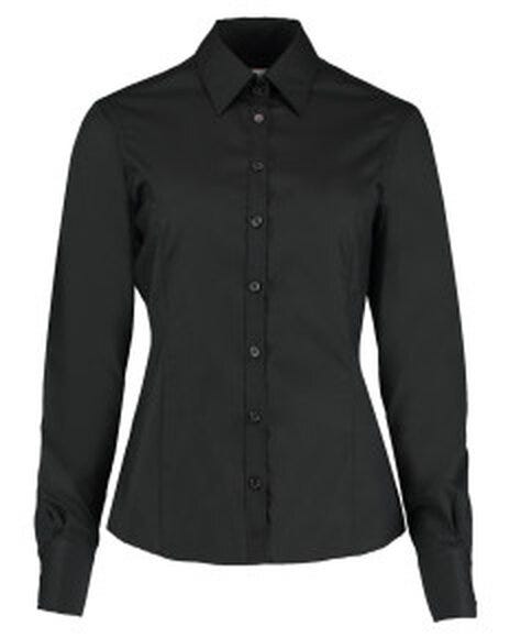 Kustom Kit Lady Tailor LS Business Shirt - Black