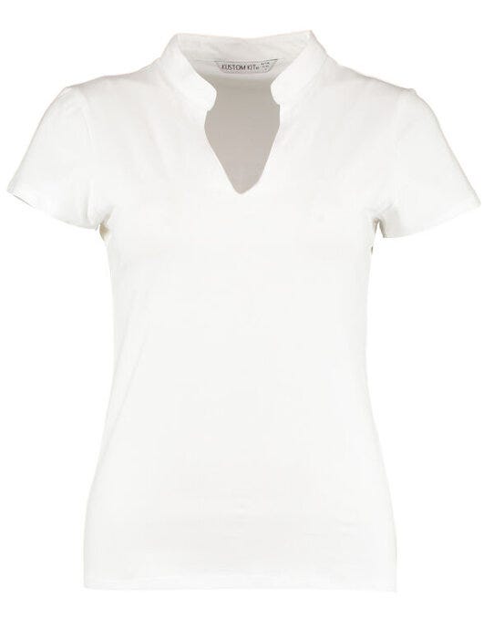 Kustom Kit Ladies Regular Mandarin Top - White