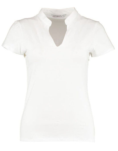 Kustom Kit Ladies Regular Mandarin Top - White