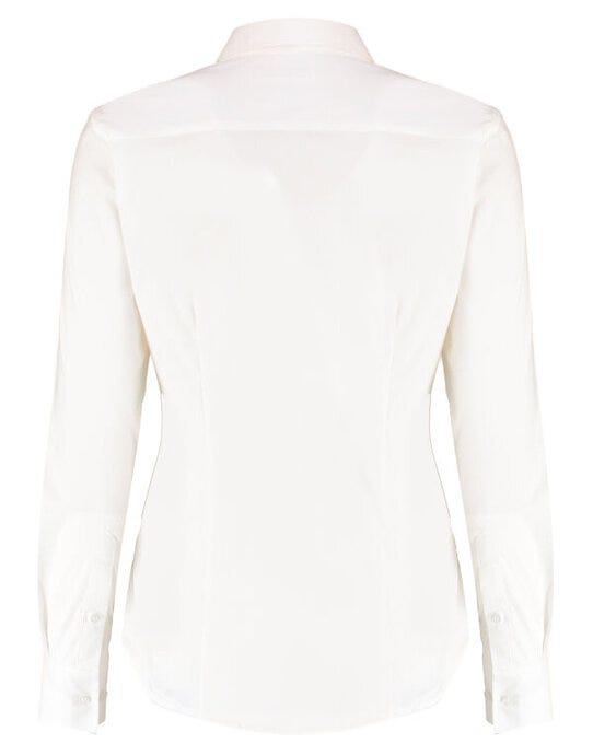 Kustom Kit Lady LS Stretch Oxford Shirt - White