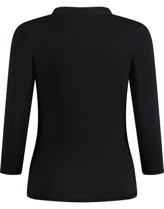 Kustom Kit Lady Mandarin Collar 3/4 Top - Black