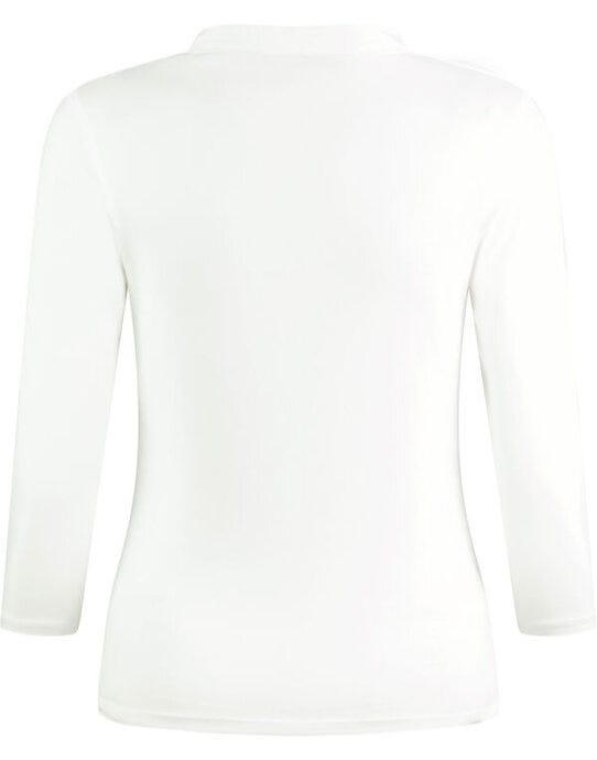 Kustom Kit Lady Mandarin Collar 3/4 Top - White