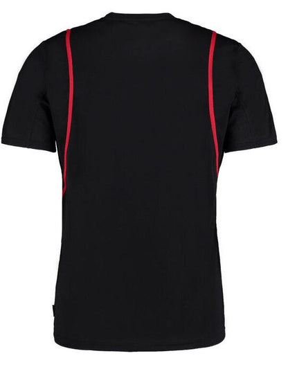 Kustom Kit Mens Cooltex Contrast Tee - Black/Red