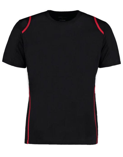 Kustom Kit Mens Cooltex Contrast Tee - Black/Red