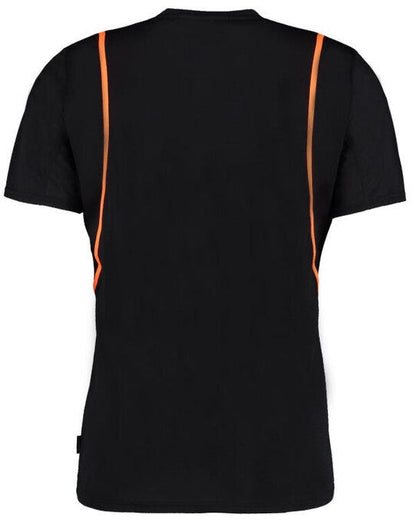 Kustom Kit Mens Cooltex Contrast Tee - Black/Fluorescent Orange