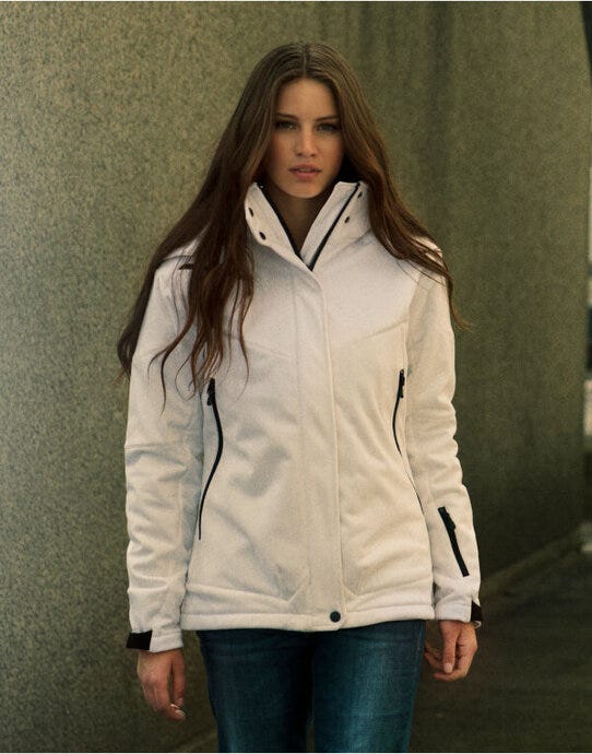 Printer Essentials Printer Ladies Skeleton Softshell Jacket - White