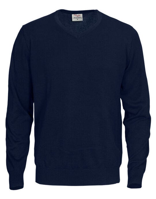 Printer Essentials Printer Forehand Knitted V Neck Sweater - Navy