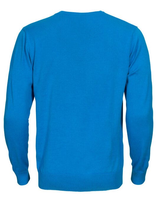 Printer Essentials Printer Forehand Knitted V Neck Sweater - Ocean Blue