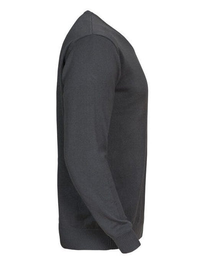 Printer Essentials Printer Forehand Knitted V Neck Sweater - Steel Grey