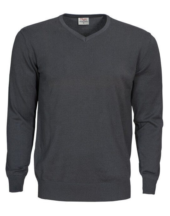 Printer Essentials Printer Forehand Knitted V Neck Sweater - Steel Grey