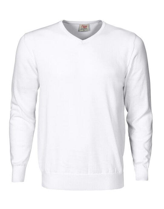 Printer Essentials Printer Forehand Knitted V Neck Sweater - White