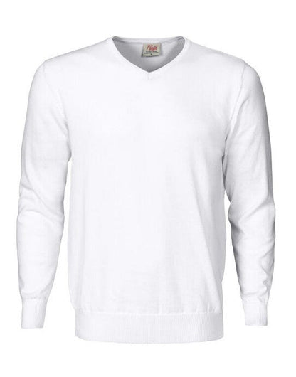 Printer Essentials Printer Forehand Knitted V Neck Sweater - White
