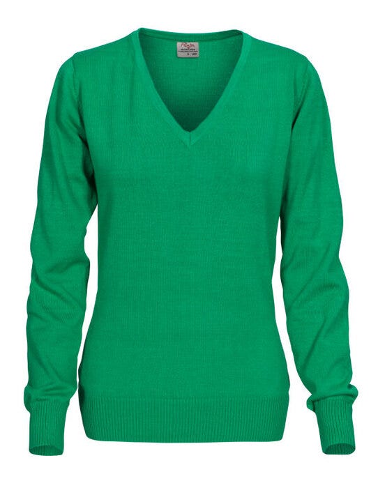 Printer Essentials Printer Ladies Forehand Knitted V Neck - Fresh Green