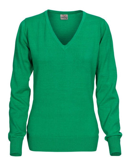 Printer Essentials Printer Ladies Forehand Knitted V Neck - Fresh Green