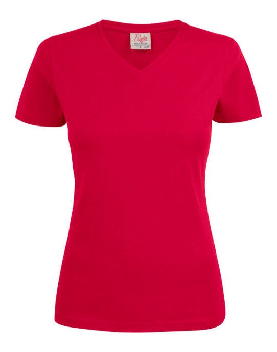 Printer Essentials Printer Ladies Heavy V T-Shirt - Red