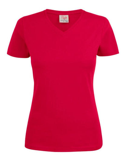 Printer Essentials Printer Ladies Heavy V T-Shirt - Red