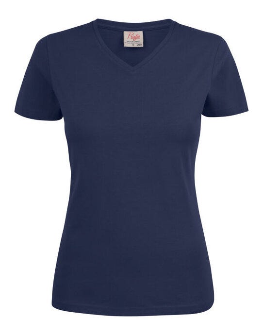 Printer Essentials Printer Ladies Heavy V T-Shirt - Navy