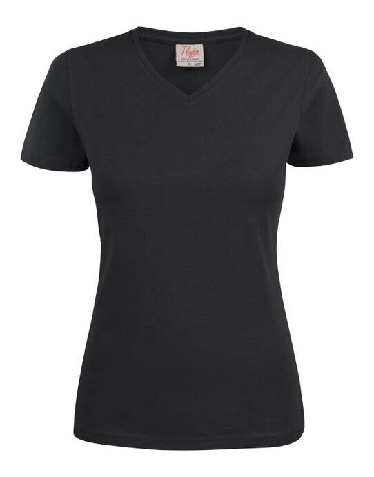 Printer Essentials Printer Ladies Heavy V T-Shirt - Black