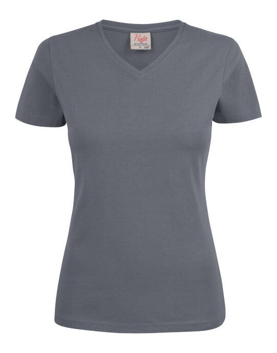 Printer Essentials Printer Ladies Heavy V T-Shirt - Steel Grey
