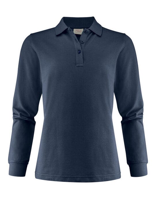 Printer Essentials Printer Ladies Surf Pro LS Polo - Dark Navy