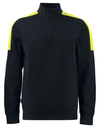 Pro-Job ProJob Prio 2128 1/2 Zip Sweatshirt - Black/Yellow