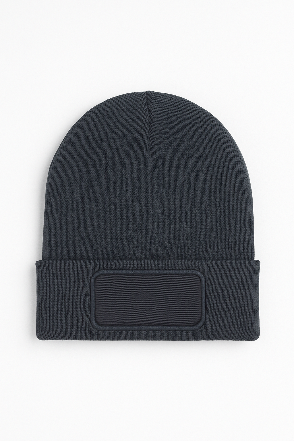 Rectangular Patch Beanie - Graphite Grey