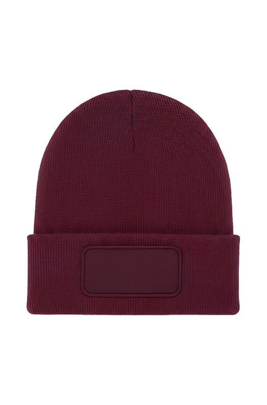 Rectangular Patch Beanie - Maroon