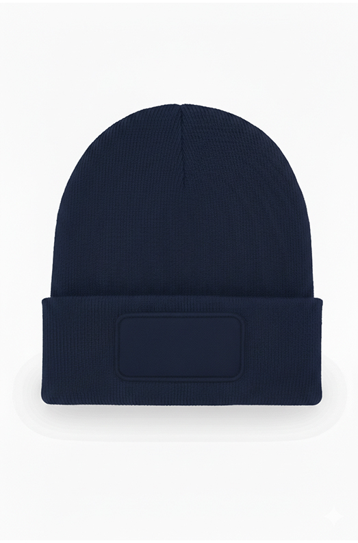 Rectangular Patch Beanie - Navy