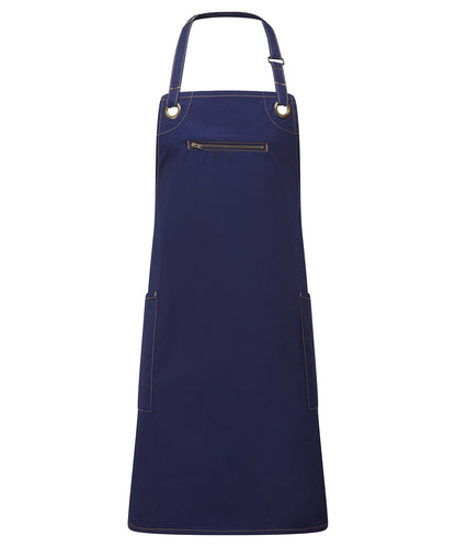 Barley' contrast stitch sustainable bib apron PR121