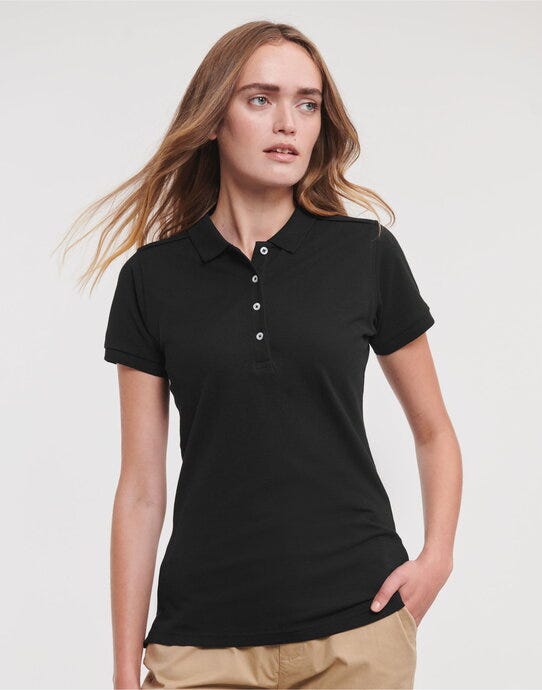 Russell Athletic Russell Ladies Fitted Stretch Polo