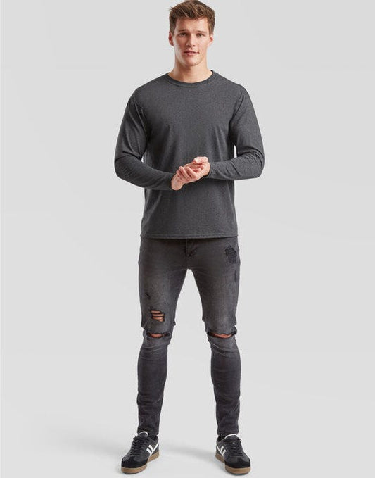 Fruit Of The Loom FOTL Mens Valueweight Long Sleeve T