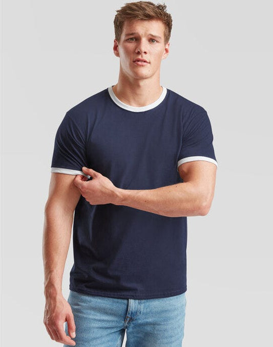 Fruit Of The Loom FOTL Mens Valueweight Ringer T