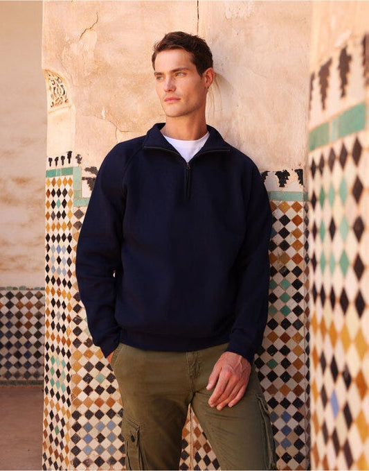 Fruit Of The Loom FOTL Iconic Premium Zip Neck Sweat